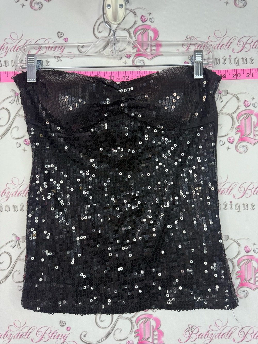 Urban Behavior Black Sequin Bustier Top